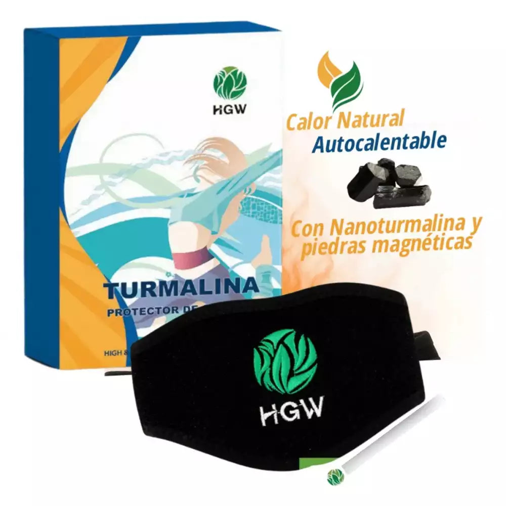 Protector de cuello autocalentable con turmalina